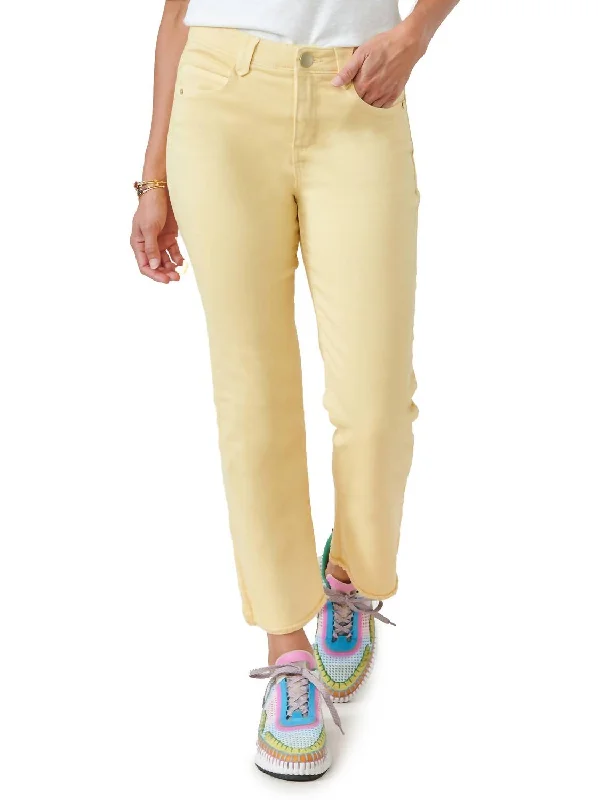 High Rise Cropped Itty Bitty Flare Jeans In Honey Butter