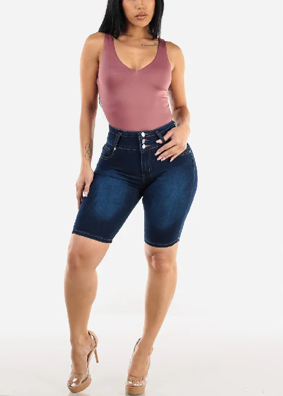 high-waisted-butt-lift-dark-denim-bermuda-shorts-lb2242dkblu