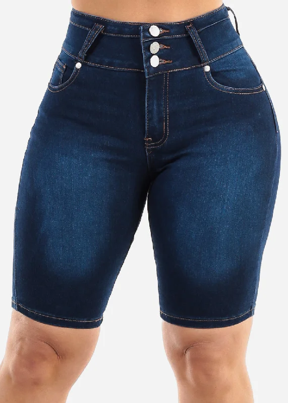 high-waisted-butt-lift-dark-denim-bermuda-shorts-lb2242dkblu