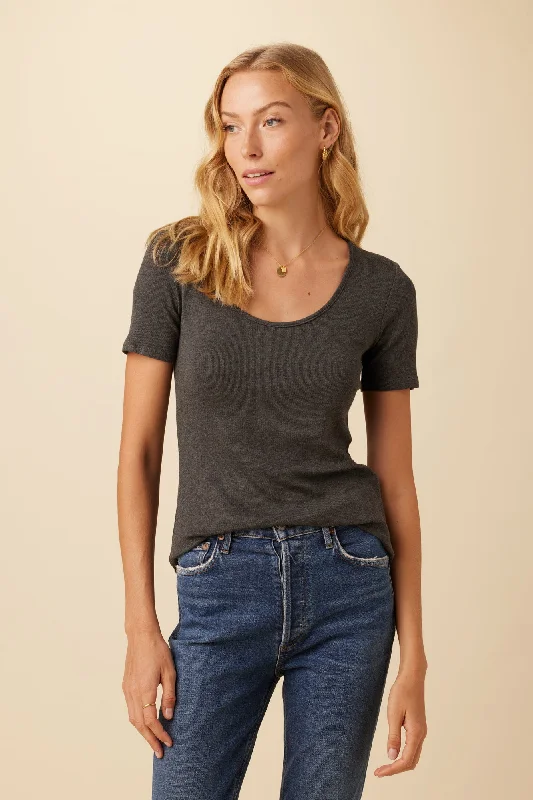 Itana Dream Rib Tee - Anthracite