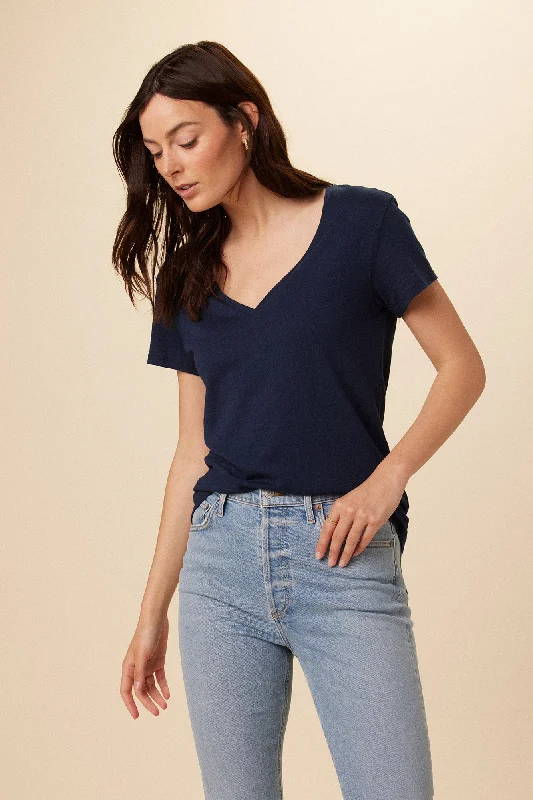 Joline Reverie Slub Tee - Navy Slub