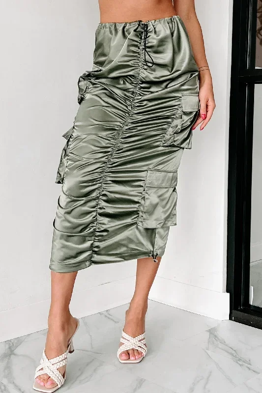 killing-you-softly-ruched-satin-cargo-skirt-olive