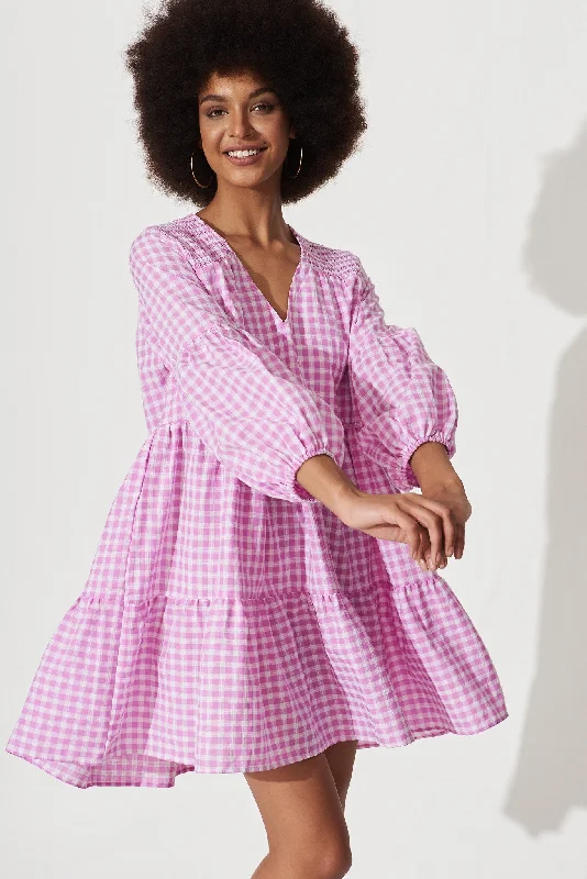 Kurraba Dress In Purple Gingham