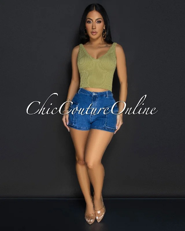 lora-olive-v-neck-ribbed-crop-top