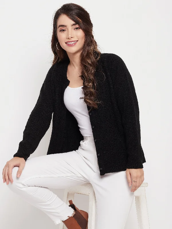 Madame Women Black Cardigan