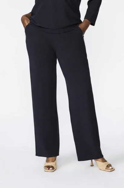 navy trousers with fine rib 