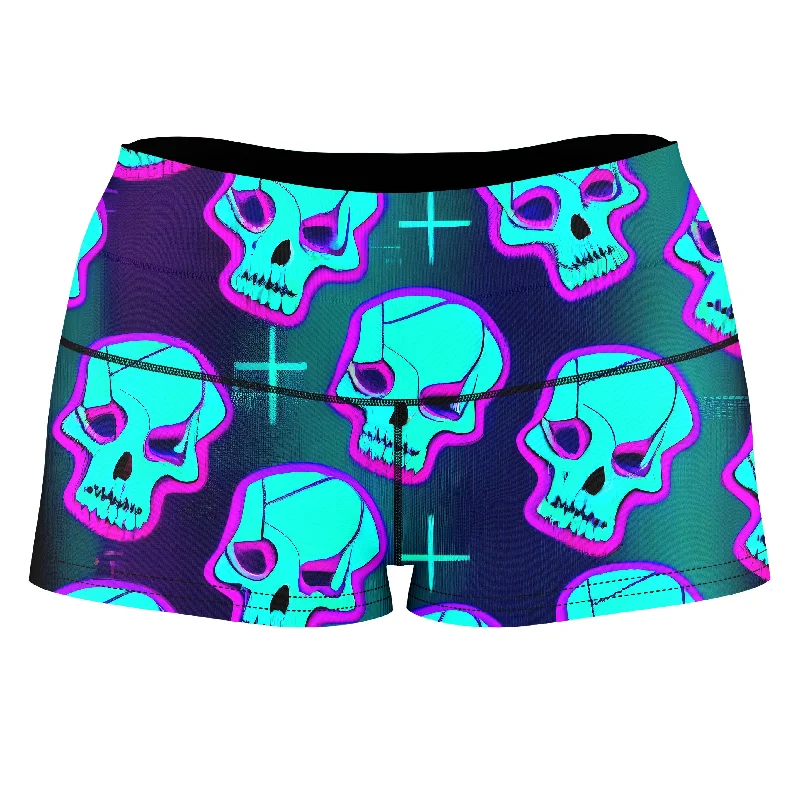 Neon Fright High-Waisted Women's Shorts