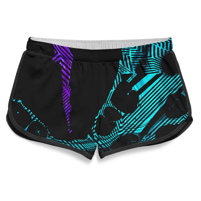 Primordial Flow Purple Women's Retro Shorts