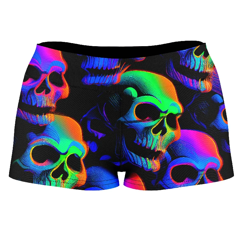 Psychedelic Nightmare High-Waisted Women's Shorts