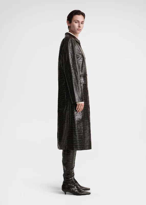 raglan-sleeve-croco-embossed-coat-dark-brown