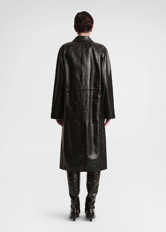 raglan-sleeve-croco-embossed-coat-dark-brown