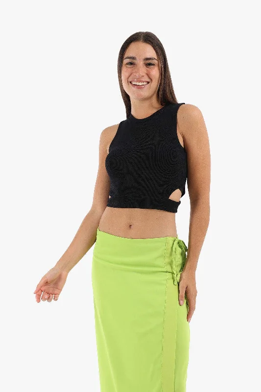 Ribbed Top with Cut Out Sides