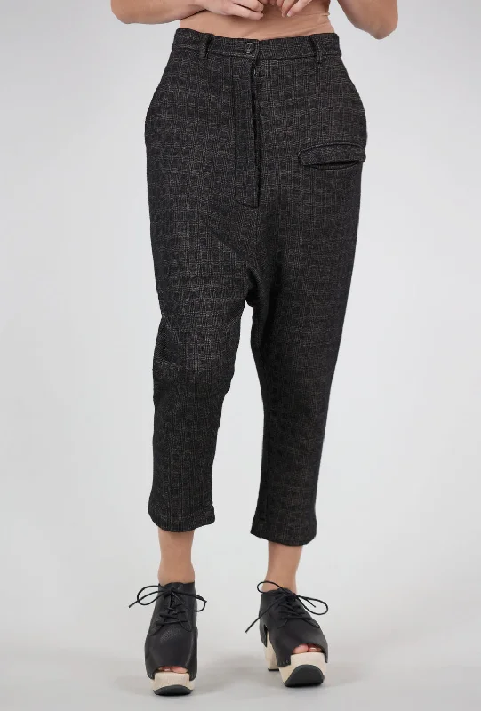 Wool Dickens Trousers, Espresso Check