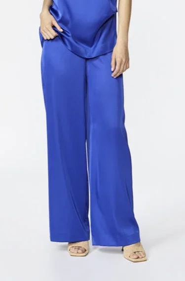 satin trousers in royal ink 