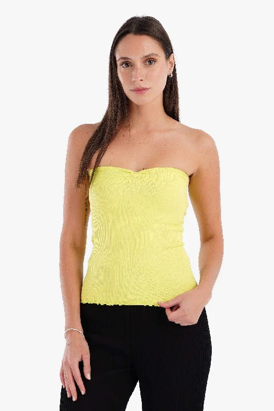 Strapless Ribbed Top