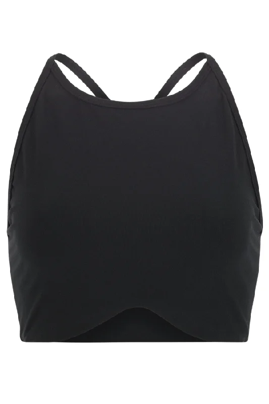 Stretch Halter Tank - Black