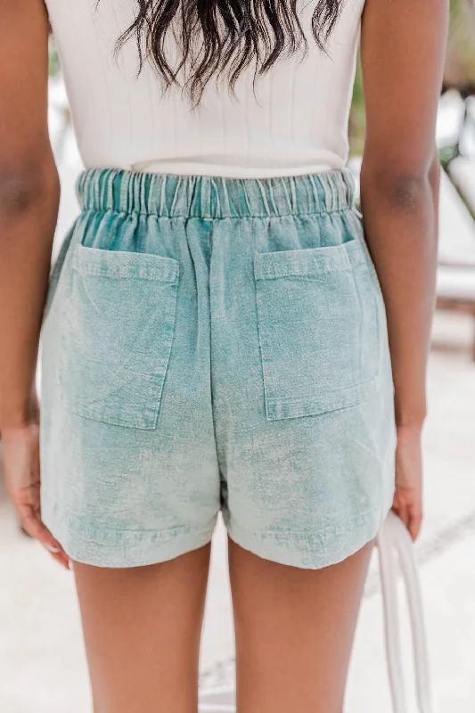 teal-acid-wash-pull-on-shorts