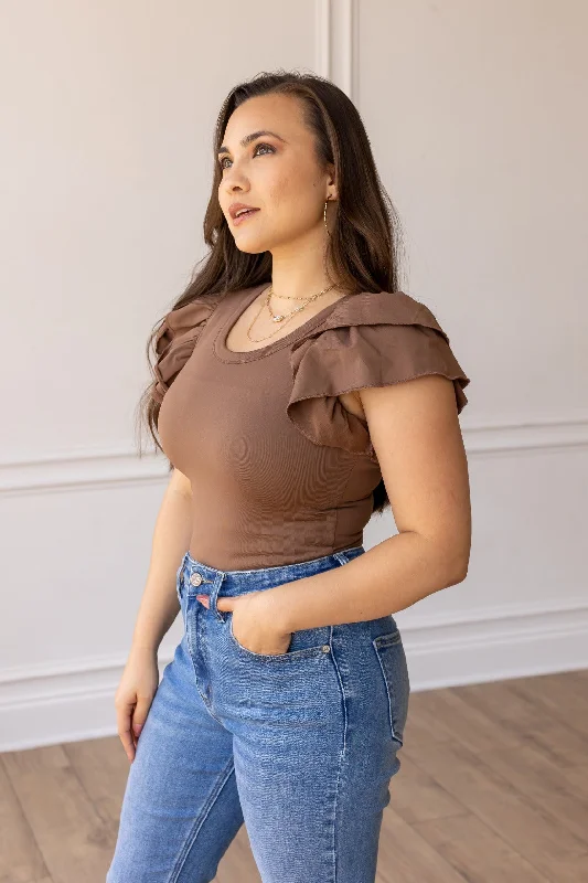 the-eloise-ruffle-sleeve-bodysuit-brown