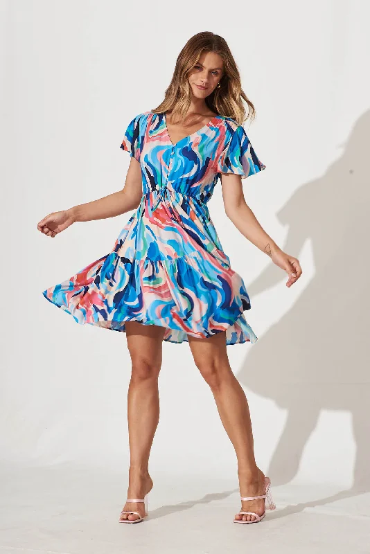 Tuesday Dress In Bright Multi Print