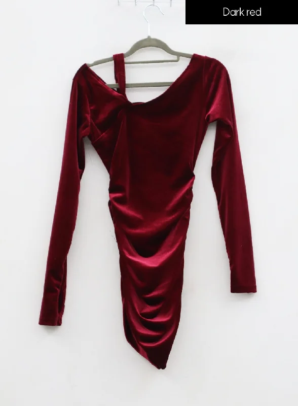 velvet-strap-detail-off-shoulder-mini-dress-id30