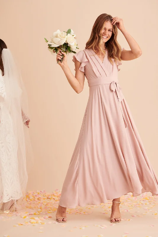 Wynter Chiffon Dress In Blush